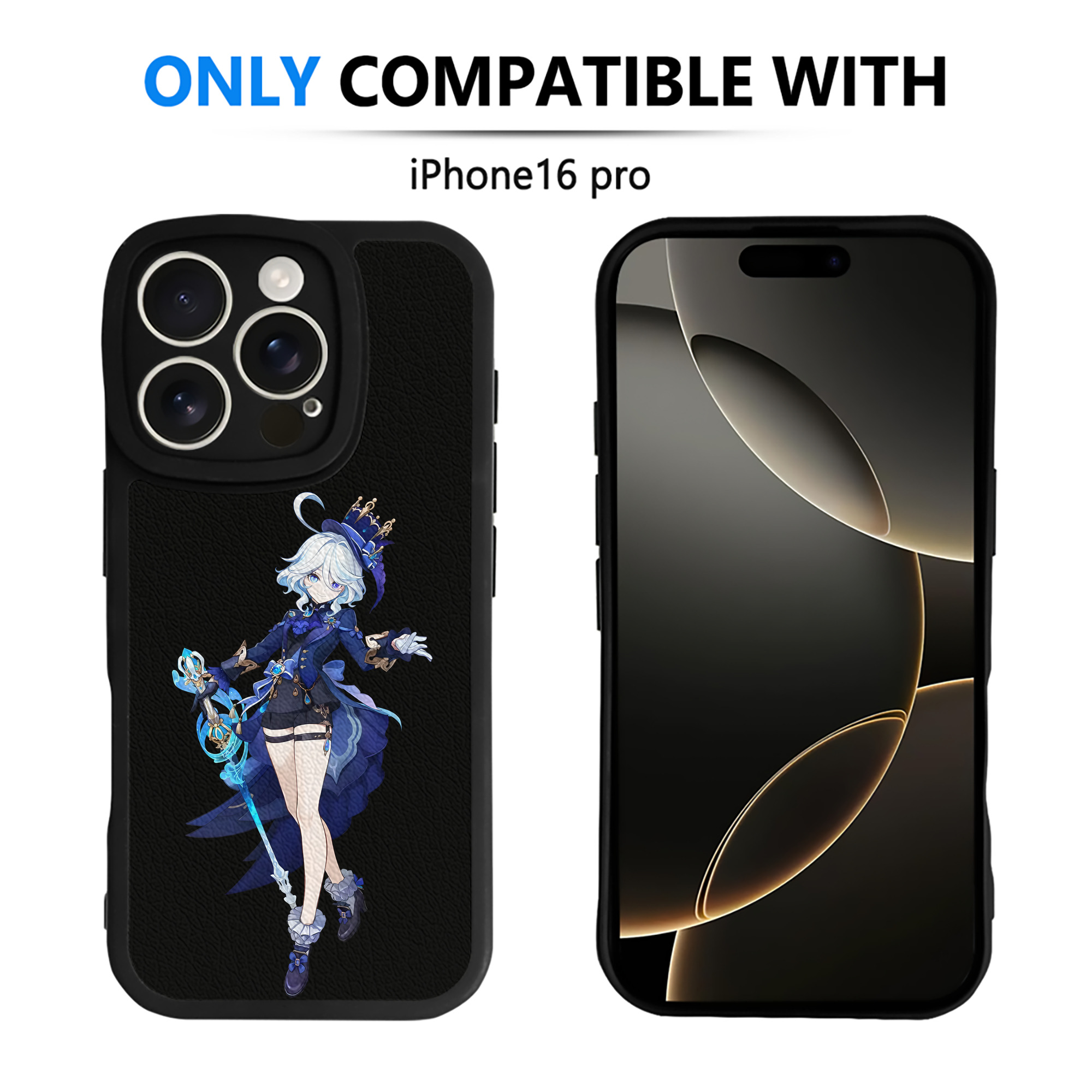 げんし神 フリーナ genshin Furina 【iPhone 16シリーズ対応】シリコンスマホケース（レザー調） 材質：シリコン